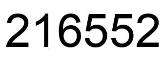 Number 216552 black image