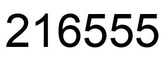 Number 216555 black image
