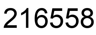 Number 216558 black image