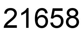Number 21658 black image