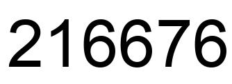 Number 216676 black image