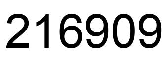 Number 216909 black image