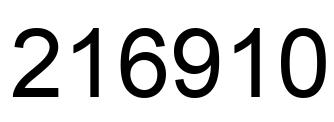 Number 216910 black image