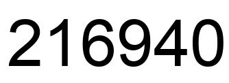 Number 216940 black image