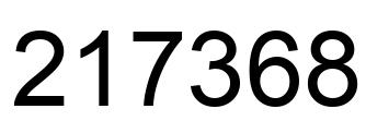 Number 217368 black image