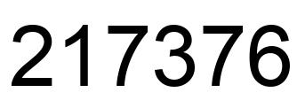 Number 217376 black image