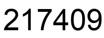 Number 217409 black image
