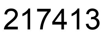 Number 217413 black image