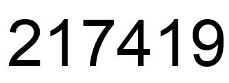 Number 217419 black image