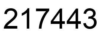 Number 217443 black image