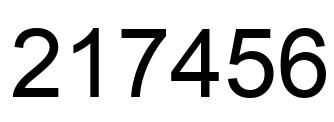 Number 217456 black image