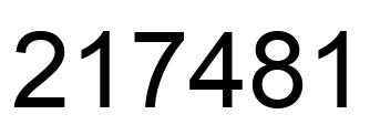 Number 217481 black image