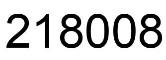 Number 218008 black image
