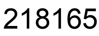 Number 218165 black image