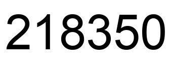 Number 218350 black image