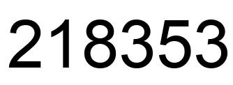 Number 218353 black image
