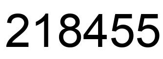 Number 218455 black image