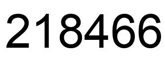Number 218466 black image