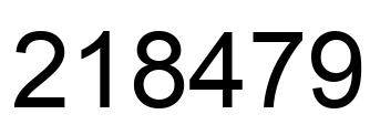 Number 218479 black image