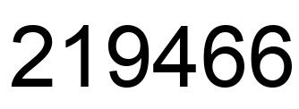 Number 219466 black image