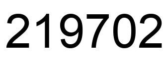 Number 219702 black image