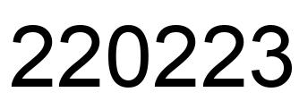 Number 220223 black image