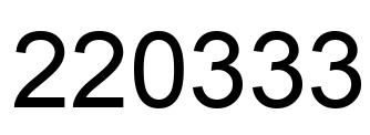 Number 220333 black image