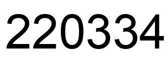 Number 220334 black image