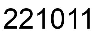 Number 221011 black image