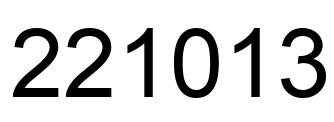Number 221013 black image