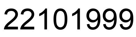 Number 22101999 black image