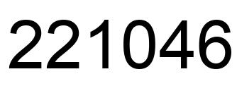 Number 221046 black image