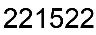 Number 221522 black image