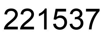 Number 221537 black image