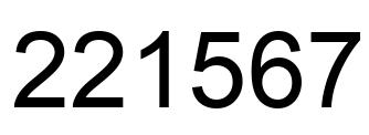 Number 221567 black image