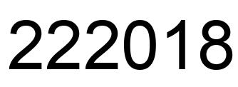 Número 222018 imagen negro