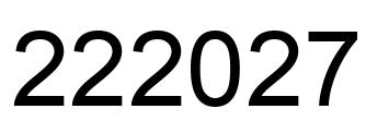 Number 222027 black image