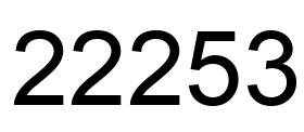 Number 22253 black image