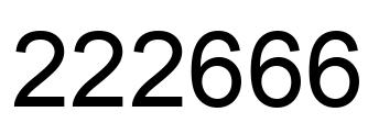 Number 222666 black image
