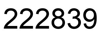 Number 222839 black image