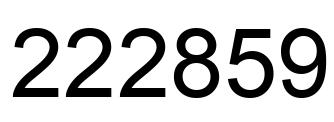 Number 222859 black image