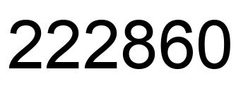 Number 222860 black image