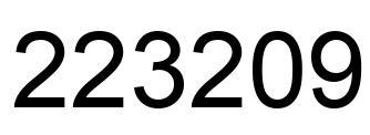 Number 223209 black image