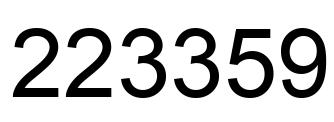 Number 223359 black image