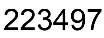 Number 223497 black image