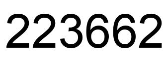 Number 223662 black image
