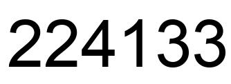 Number 224133 black image