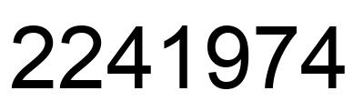 Number 2241974 black image