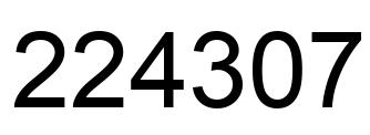 Number 224307 black image
