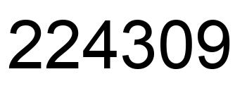 Number 224309 black image